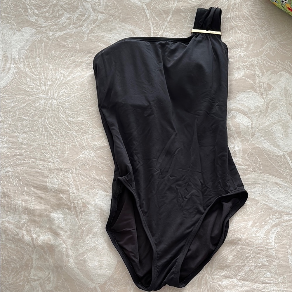 Michael Kors Black Swimsuit with Gold Accent